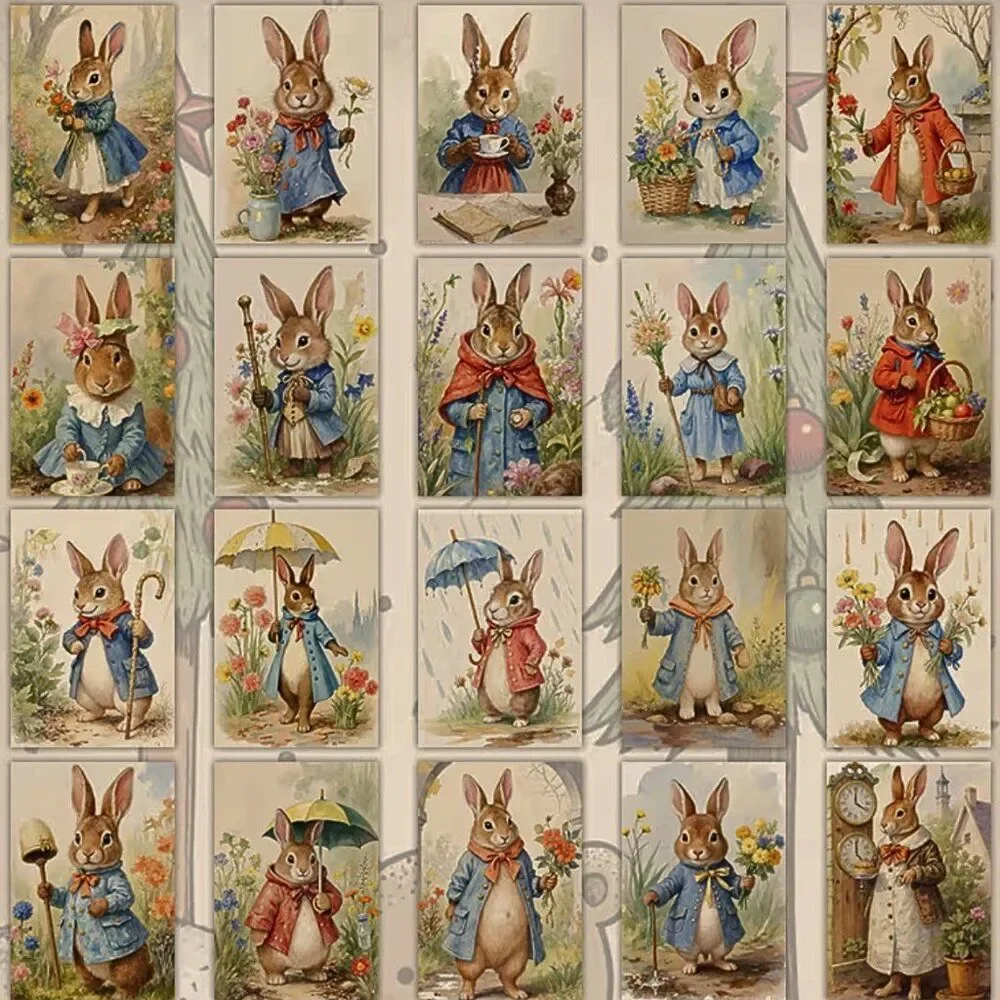 NWT Vintage Peter Rabbit Easter Postcards 4x6 Junk Journal Ephemera 20pc